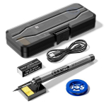 Ne&scaron;iojama USB litavimo stotelė su ekranu ir dėklu, Pilka