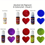 Alkoholinių dažų rinkinys 10 ml, 6 spalvų rinkinys -A