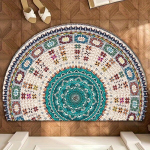 Mandala Ra&scaron;to Durų Kilimėlis Antislidus Mink&scaron;tas Boho декoras, 40 x 60 cm (15,7 x 23,6 colio)