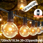 LED lauko girlianda G40 lemputėmis, 60FT/18,3m 20+2(Atsarginės)Lemputės
