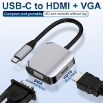 USB C 4 in 1 adapteris, 2 viename