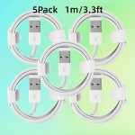 Greito įkrovimo USB laidas, 5 Pakuotės - 100,58 cm