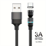 Magnetinis 540&deg; sukamas USB-C laidas, Juoda