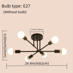 6 &Scaron;viesų Retro Pramoniniai Liustrai Luboms Kambariams, Juoda