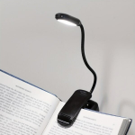 Ne&scaron;iojama balta LED skaitymo lempa su laikikliu., Black Shell White Light