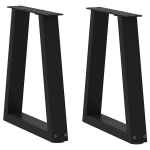 Valgomojo stalo kojos v formos 2 vnt juoda 28x(42-43,3) cm