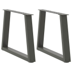 Valgomojo stalo kojos v formos 2 vnt antracitas 70x(42-43,3) cm
