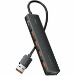 USB 3.2 koncentratorius Vention CHOBB- 4xUSB- 1xUSB Tipo-C PD- 15cm- Juodas