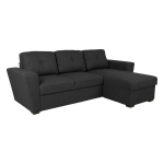 Kampinė sofa-lova Home4you WHITBY, tamsiai pilkos spalvos audinys, miego funkcija, su patalynės dėže