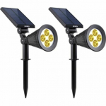 2 vnt. saulės LED prožektorių Spiky - LUMI JARDIN - 200 Liumenų - &Scaron;ilta balta - Atsparus vandeniui - 34 cm