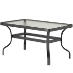 Staliukas i&scaron; grūdinto stiklo Kavos staliukas Staliukas su banguotu dizainu, suapvalintais kampais Balkono staliukas 95x55 cm Juodas, Juoda