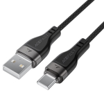 Acefast C11-04 USB-A į USB-C Magnetinis Kabelis 3A Greitas Įkrovimas 1.2m Pintas Sujungimas Juodas