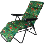Sodo kėdė &bdquo;Saska Garden Flower&ldquo; su pakoju, plieninis rėmas, žalia sėdynė
