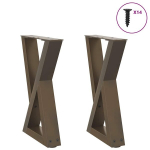Kavos staliuko kojelės 2 vnt natūralus plienas 38x(42-43,3) cm
