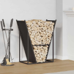 Stovas malkoms, juodos, 69,5x35x81 cm, &scaron;altai valcuotas plienas, Juoda