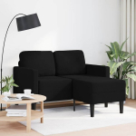 2-vietė sofa su l formos juodu 125 cm audiniu