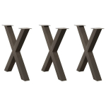 Valgomojo stalo kojelės, x formos, 3 vnt., 70x(72-73)cm plienas
