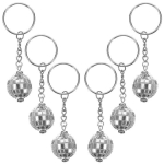 6 Vnt Diskos Rutulio Raktų Pakabukų Diskotekos Vakarėlis Palankiai Vertina &bdquo;Keychain 70S Disco Keychain Decors&ldquo;