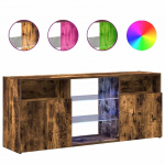 Televizoriaus spintelė，TV spintelė，TV staliukas su LED ap&scaron;vietimu, dūminio ąžuolo, 120x30x50cm CFE101547