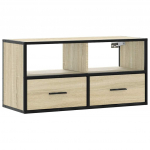 Televizoriaus spintelė，TV spintelė，TV staliukas, ąžuolo, 80x31x39,5cm, mediena/metalas CFE343805