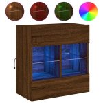 Sieninė Televizoriaus spintelė，TV spintelė，TV staliukas su LED lemputėmis, ruda, 58,5x30x60,5cm CFE862517