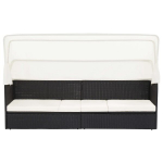 Sodo sofa，Lauko sofa su skliautu, juodos spalvos, poliratanas CFE54609