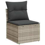 Sodo sofos，Lauko sofa dalis su pagalvėmis, pilka, poliratanas, be porankių CFE63157