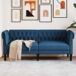 Dvivietė chesterfield sofa，Poilsio sofa, mėlynos spalvos, audinys CFE43475
