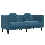 Dvivietė sofa，Poilsio sofa su pagalvėlėmis, mėlynos spalvos, aksomas CFE35948