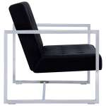 Dvivietė sofa，Poilsio sofa su porankiais, juodos sp., chromas ir aksomas CFE10728