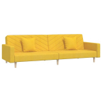 Dvivietė sofa-lova，Poilsio sofa su dvejomis pagalvėmis, geltona, audinys CFE29475