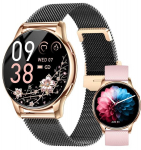 I&scaron;manusis laikrodis I&scaron;manusis laikrodis moterims Lazird, rožinio aukso spalvos, AMOLED 1.43", EKG, su mikrofonu ir garsiakalbiu, IP67
