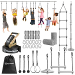 HyperMotion HYP21 CLIMBER &ndash; Ninja vaikų kliūčių ruožo rinkinys su 10 kliūčių ir Slackline juosta