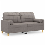 Dvivietė sofa，Poilsio sofa su pagalvėlėmis, taupe spalvos, 140cm, audinys CFE32336
