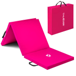 Sulankstomas gimnastikos čiužinys Thunder MG-01, 180x60x4 cm, rožinis