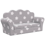 Vaiki&scaron;ka dvivietė sofa-lova, pilka, pliu&scaron;as, su žvaigždėmis CFE79989