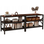 Vintage TV spintelė svetainei, ruda, 140 cm