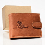 Natūralios odos piniginė vyrams Animals World, ruda