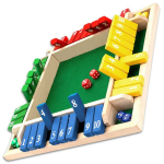 Medinis edukacinis stalo žaidimas su kauliukais spalvotas Shut the Box &bdquo;Uždaryk dėžutę&ldquo;