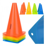 Treniruočių kūgiai 10 vnt., spalvingi sportiniai, žymekliai 23 cm
