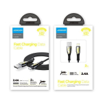 USB - Lightning kabelis, 2m, juodas