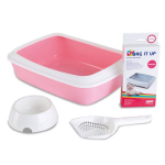Savic Starter Kit tualeto rinkinys kačiukams, 42x31x12,5 cm, rožinis