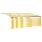 Rankiniu būdu i&scaron;traukiama markizė, geltona ir balta, 4x3m