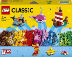 LEGO&reg; 11018 klasikiniai kūrybiniai vandenyno žaidimai, plytų dėžutė, 6 miniatiūriniai valties modeliai, povandeninis laivas, banginis