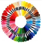 Medvilninių siuvinėjimo siūlų Muline RainBow&reg; rinkinys, 50 įvairių spalvų po 8 m