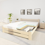 Lova su čiužiniu RAMYBĖ KS1 80x200 natūralios spalvos