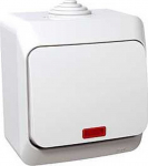 Schneider Electric jungiklis pavir&scaron;inis su pa&scaron;vietimu baltas Ip44
