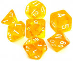 Kri&scaron;tolinių kauliukų rinkinys Rebel RPG Dice Set - Crystal - Yellow
