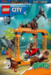 LEGO&reg; 60342 miesto kaskadininkų kaskadininkų i&scaron;&scaron;ūkis: ryklio ataka, kaskadininkų motociklo nuotykių žaislas nuo 5 metų, dovanos idėja