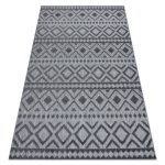 Dywan Strukturalny SOLE D3852 Boho, romby - płasko tkany szary